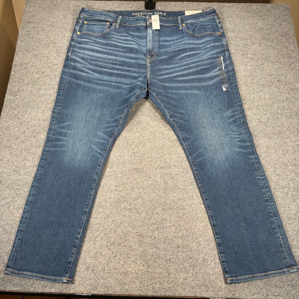American Eagle Mens Airflex+ Athletic Skinny Jeans Storm Dark 48x32 NWT #4122 - Picture 2 of 12